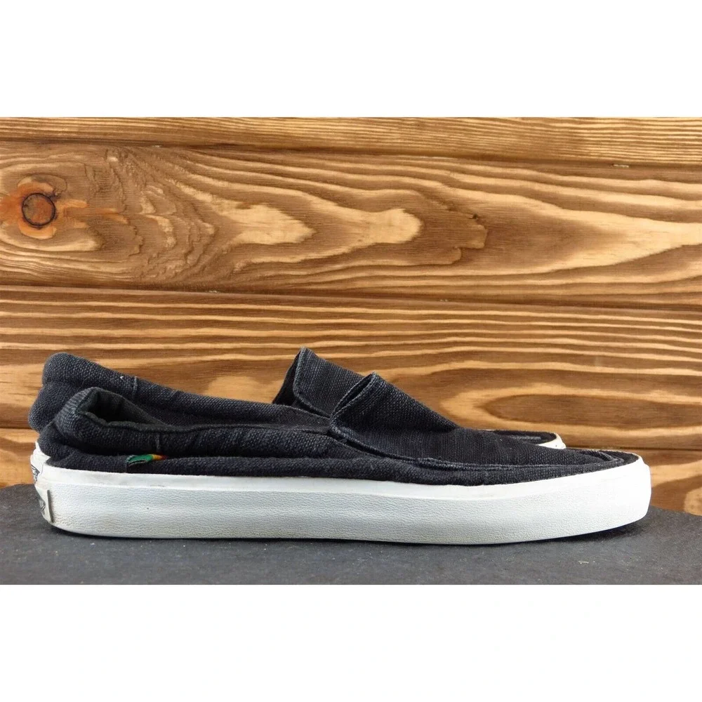 VANS Shoes Sz 6.5‎ M Black Loafer Fabric Men 721277